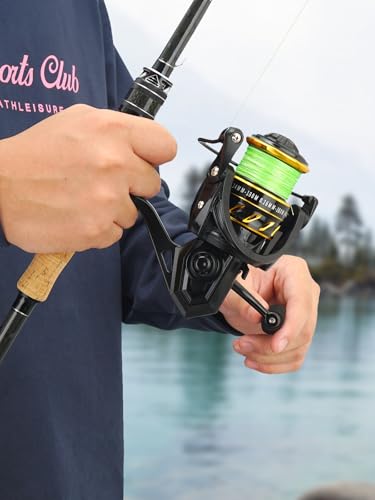 4-PieceSpinning Fishing Rod, 7' Travel Fishing Pole and 3000 Reel Combos,5 +1 Shielded Bearings Stainless Steel BB Spinnin...