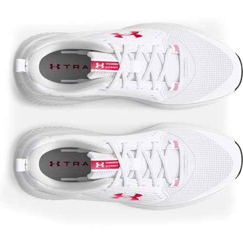 Under Armour Men's Charged Commit Trainer 4, (101) White/Distant Gray/Red, 13, US