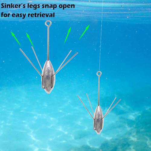 5 Pcs Sputnik Sinker Fishing Weights Lead Surfing Casting Spider Sinkers Long Tail Fishing Equipment for Catfish Saltwater...
