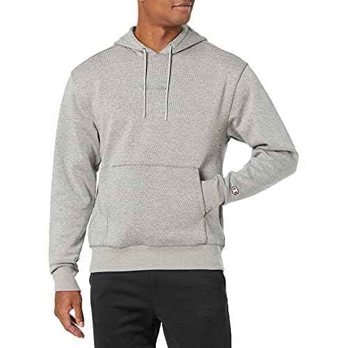 Champion Men's Sweatshirt, Tech Weave Hoodie for Men, Vintage Cursive Script
