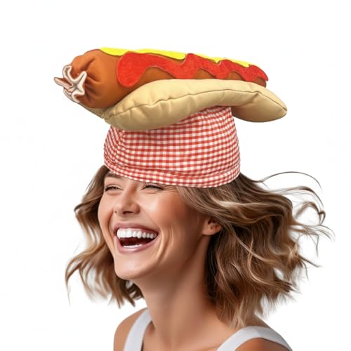 Vaulted Skulls & Co Hot Dog Hat | Hot Dog Costume Hat | Hotdog Hats | Sausage Hats | Hotdogs Costume Accessory | Novelty F...