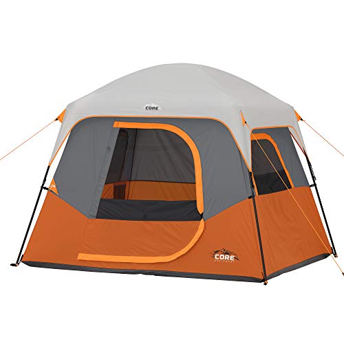CORE Tent for Family Camping | 4 Person & 6 Person Portable Camp Tent with Carry Bag for Outdoor Car Camping | Included Ge...