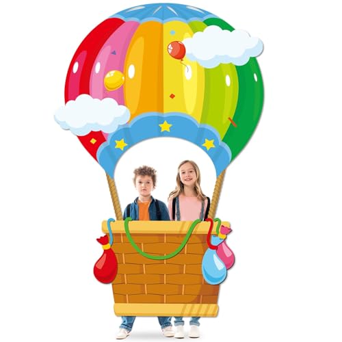 Hot Air Shaped Photo Prop Selfie Frame Back to School Backdrop Party Decoration Balloon Kids Schools Photo Booth Welcome P...
