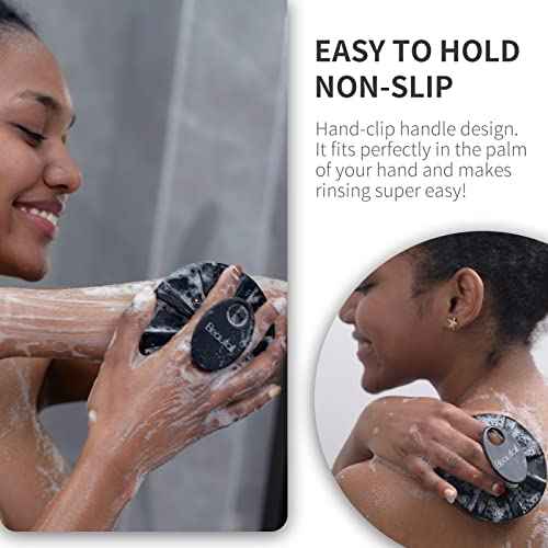 Silicone Body Scrubber, BEAUTAIL Shower Bath Scrubber, More Hygienic Than Traditional Loofah, Lather Nicely, Long Lasting, Gentle Exfoliating Brush for Women Men Baby Sensitive Skin, 1 Pack, Black