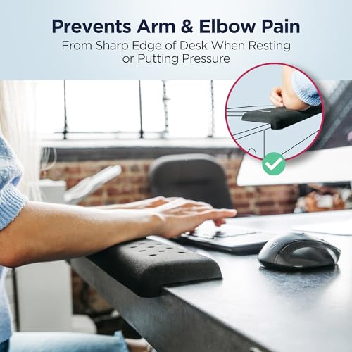 EdgeRest PostureUp L-Shaped Desk Long Wrist Rest Elbow, Forearm & Wrist Comfort Support for Table or Desk Edge, Non-Slip, ...