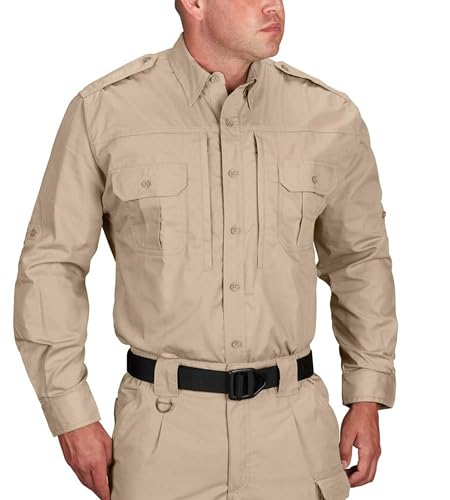 Propper Tactical Long Sleeve Ripstop Shirt – Epaulettes, Teflon Fabric Protection & Document Pockets for Public Safety