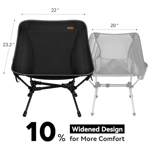 TOBTOS Ultralight Camping Chair, Portable Folding Chair Support 330 lbs, Compact Backpacking Chair with Carry Bag for Hiki...