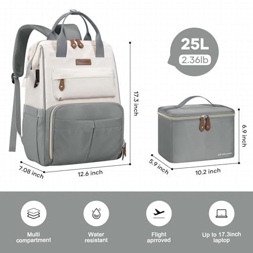 Maelstrom Travel Backpack for Women Men,Laptop Backpack Fits 15.6-17.3 Inch Laptop, Nurse/Work Bag with Insulated Lunch Bo...