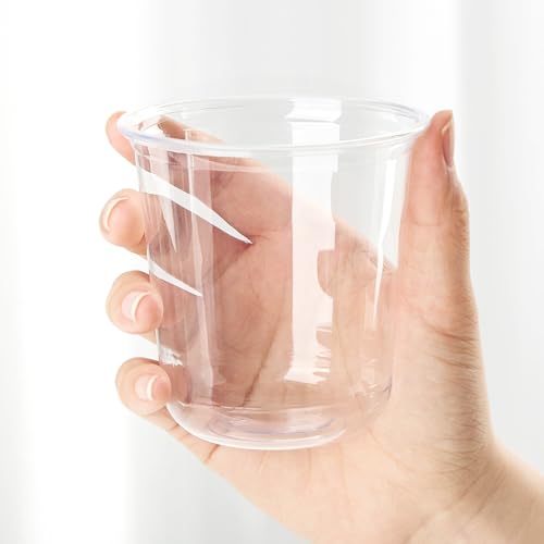 Jycnolm 50 Pcs Disposable Plastic Wine Glasses Stemless 12 oz Plastic Cocktail Cups for Meeting Weddings Birthdays Christm...