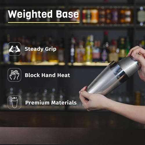 Nexsujo Boston Cocktail Shaker, 8-Piece Professional Shaker Set, Stainless Steel Bar Tools Set with Boston Shaker, Bar Spo...