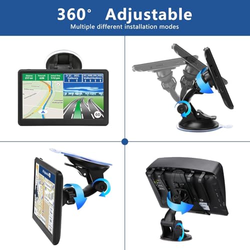 Car GPS Navigation System with 7 inch Display, 2025 Maps, Free Lifetime Updates for RV, Truck, Commercial Drivers, Semi Tr...