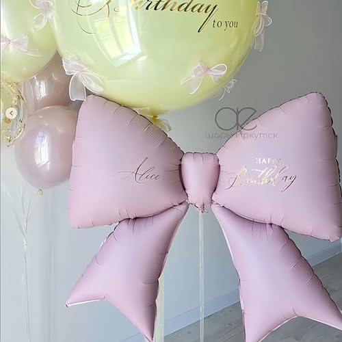 4Pcs Giant Pink Bow Balloons 38Inch/coquette Birthday Party Supplies/Pink Bachelorette Bridal Engagement Wedding Anniversa...
