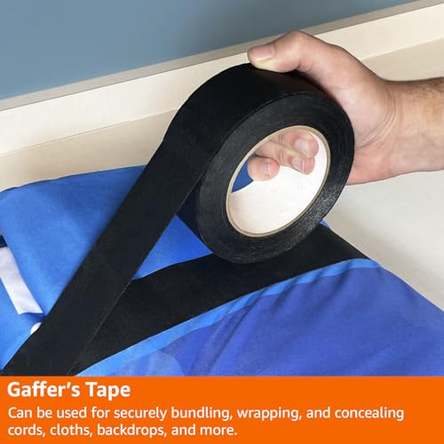 Amazon Basics No Residue, Non-Reflective Gaffers Tape - 2 inch x 90 feet, Black