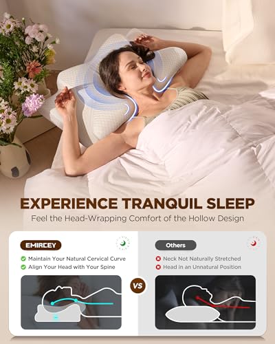 Dream Without Pain Cervical Neck Pillow for Sleeping, Ergonomic Side Sleeper Pillows for Adults, Cooling Orthopedic Pillow...