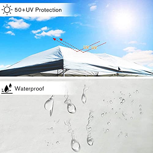 PORTAL 10x20 Canopy Replacement Cover, Pop Up Canopy Tent Top Cover Without Frame Legs Instant Patio Gazebo Pergola Sun Sh...