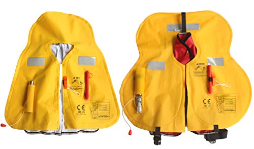 Premium Quality Automatic/Manual Inflatable Life Jacket Life Vest Inflate Survival Aid PFD 275N Buoyancy XXXL Size for Adu...