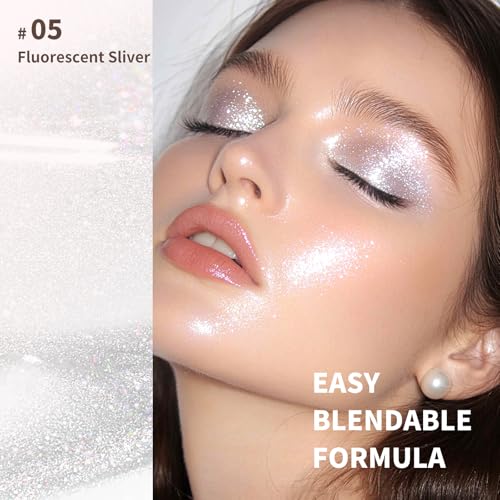 Color Nymph Glitter Liquid Highlighter Stick, Gel Cream Highlighter For Face Eye Body Chameleon Shimmer Glow Makeup Highli...