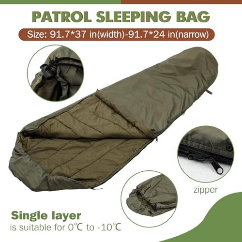 Macarrie Army Modular Military Sleeping Bag System for Adults Camo Thickened Multi Layered MSS Mummy Shaped Sleeping Bag w...