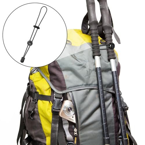 Lekgavd 5pcs Backpack Hiking Stick Holders, Reflective Trekking Walking Pole Holder, Adjustable Backpack Elastic Rope Fast...