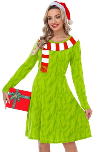 Magrank Women Valentines Day Dresses Love Heart Sweet Festival Midi Dress S-2XL