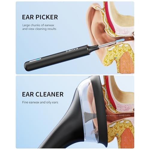 Ear Wax Removal Tool Camera - Ear Irrigation Flushing System Ear Cleaner with Camera 1080 HD, Ear Flushing Kit for Adults with One-Piece Waste Tank
