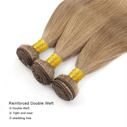 #22 Blonde Bundles Human Hair Straight Bundles 28 30 32 Inch Unprocessed Brazilian Virgin Hair Ash Blonde Straight 3 Bundle Human Hair Extensions 50 Gram Per Bundle