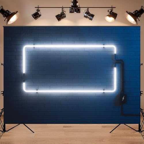Photography Backdrop Photography Background Stylish Modern White neon Light Frame 3D for Photoshoot Portrait Photo Studio ...