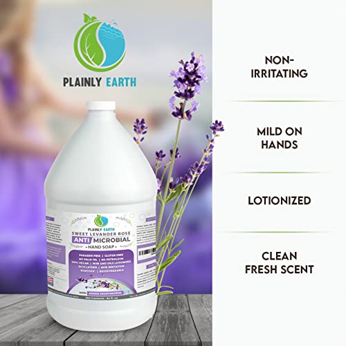Antimicrobial Liquid Hand Soap (6 x 64 Oz) - Antibacterial Soap Refill - Hand Soap Refill Bottle - Cruelty Free Moisturizing Soap, Sweet Lavender Rose
