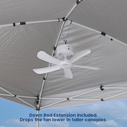 Canopy Breeze CB305 Large 31" Rechargeable Ceiling Fan for Canopies, Gazebos, Pergolas, Workshops & More. 6-Hour Run Time,...