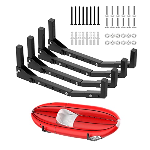 TORACK Kayak Storage Rack, Wall Mount Kayak Hooks for Garage Utility Storage Hangers for Kayak, Surfboard, Skiis, Snowboar...