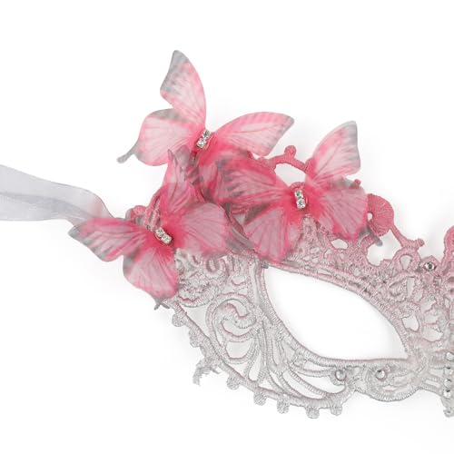 LATIMOON Halloween Lace Masquerade Masks for Women - 1920s Butterfly Antique Mask for Men Carnival Party Mardi Gras Party