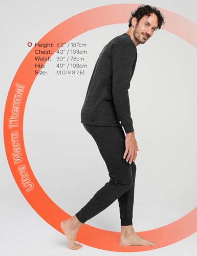 LAPASA Men's Ultra Heavyweight Thermal Underwear Set Extreme Cold Weather Base Layer Top Bottom Fleece Lined Long Johns M63