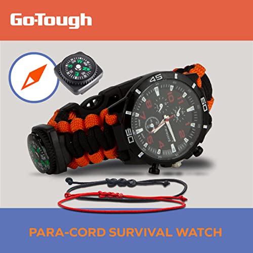 Go Tough Wilderness Camping Set | Camping Kit with Included Waterproof Dry Bag, Monocular, Paracord Survival Watch, Utensi...
