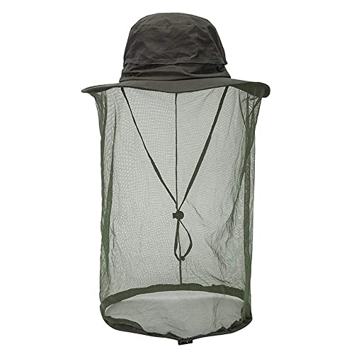 Peicees 3Pcs Head Net Hats for Men Women Adventure Fishing Hat Safari Hat for Hunting Camping Hiking, Army Green and Army ...