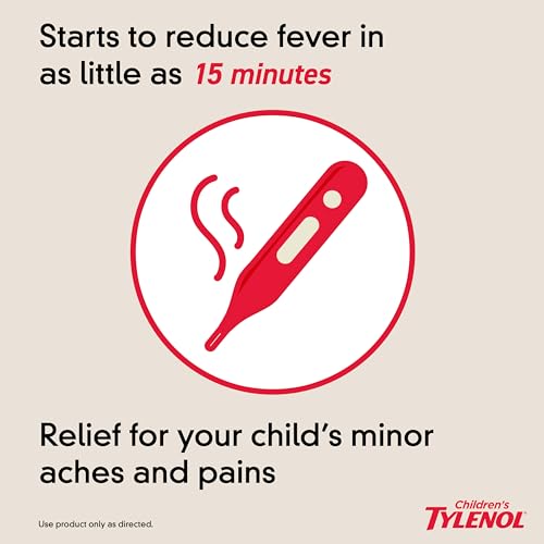 Children's Tylenol Chewables with 160 mg Acetaminophen, Pain Reliever & Fever Reducer for Kids' Cold + Flu Symptoms, Heada...