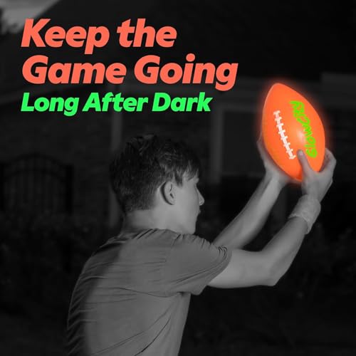 GlowCity Glow in The Dark Football - Size 3/6 Light Up Ball Gifts for Kids, Teens & Adults - Bright Football for Night Out...