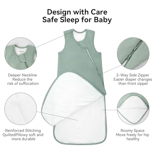 BubblePanda Rayon Made from Bamboo Sleep Sack 2t-3t 1.0 Tog Soft Toddler Sleeping Sack 24-36 Months for Babies 2-Way Zippe...