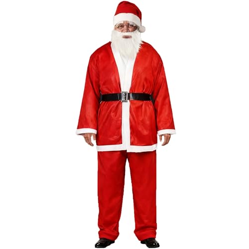 SORANGEUN Santa Claus Costume, Cost-effective 5pcs Santa Suit, Large Santa Costume for Men
