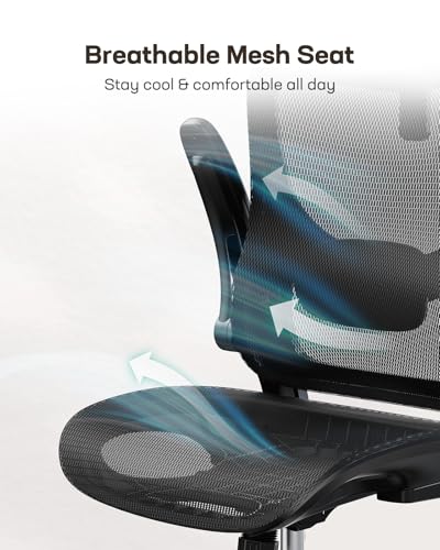 Marsail Ergonomic Mesh Office Chair High Back Home Office Desk Chair with Adaptive Lumbar Support, 2D Headrest, 3D Flip-Up...