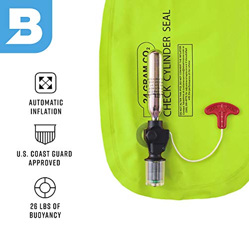 BLUESTORM Cirrus26 Inflatable PFD Life Jackets for Adults | US Coast Guard Approved Automatic Life Vest w/Manual Override ...
