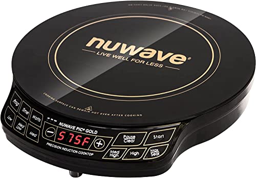 Nuwave Gold Precision Induction Cooktop, Portable, Powerful with Large 8” Heating Coil,100°F to 575°F, 3 Wattage Settings,...