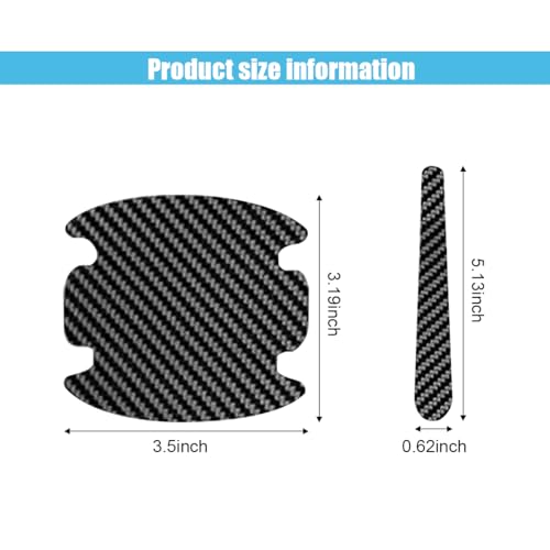 8PCS Car Door Handle Scratch Protectors, Carbon Fiber Car Door Handle Bowl Sticker, Universal Auto Doors Handles Paint Gua...