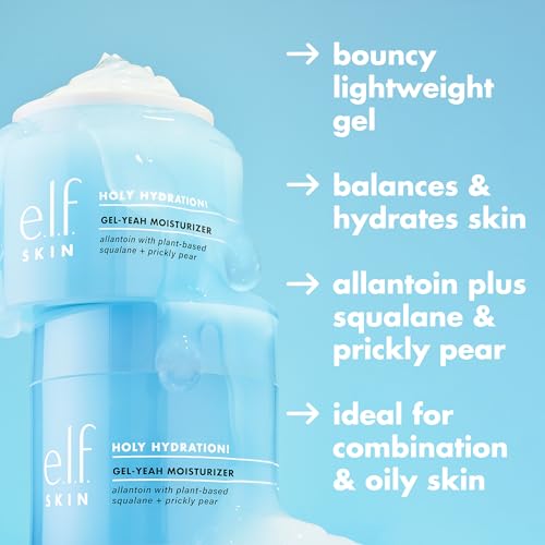 e.l.f. SKIN Holy Hydration! Gel-Yeah Moisturizer, Lightweight Moisturizer For Plump, Hydrated Skin, Infused With Squalane,...
