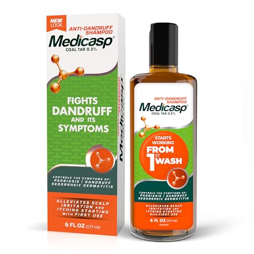 Medicasp Coal Tar Anti-Dandruff Shampoo, Alleviates Symptoms from 1st Wash, Treats Psoriasis, Seborrheic Dermatitis & Itch...