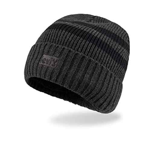 Levi's Men's Cozy Knit Cuffed Logo Patch Beanie Hats