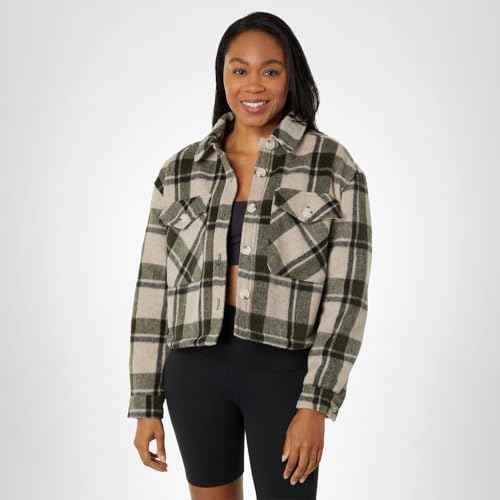 [BLANKNYC] womens Cropped Shacket, Perfect Timing, Small US