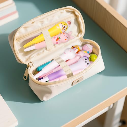 Spoilu Valentine's Day Gifts for Kids Classroom, 24Pcs Cute Pens & 48 Refills, Fun Kawaii Cool Pens for Kids, Squishy Toy...