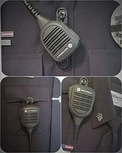 Mic+Tight The Police Mic Clip Tactical Portable Radio Mic Clip for Uniforms or Bullet-Proof Vest Carriers | Black