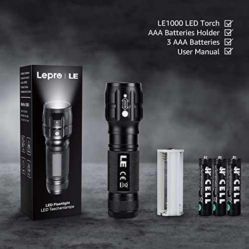 Lighting EVER LED Flashlights High Lumens, Small Flashlight, Waterproof, Adjustable Focus Flash Light for Outdoor, Emergen...