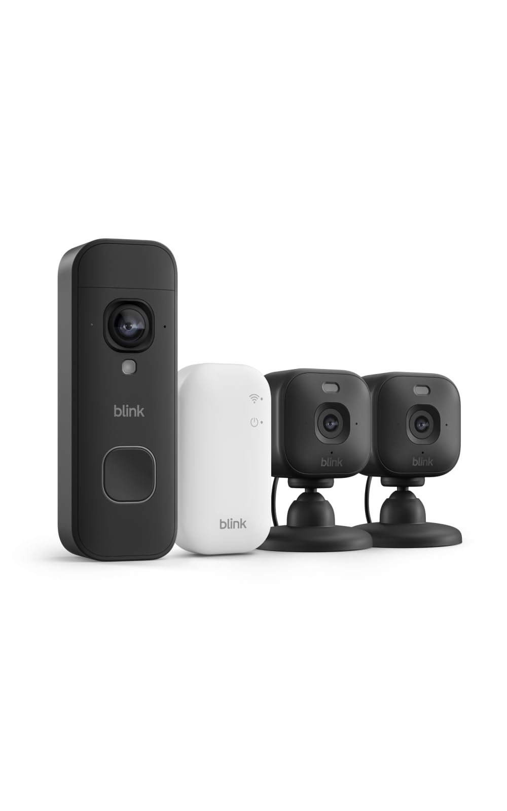 Blink Battery Doorbell 2K+ (newest model) and Mini 2K+ (newest model) — 2K video resolution, enhanced audio. Sync Module Core included. 1 Camera + Battery Doorbell 2K+ (Black)